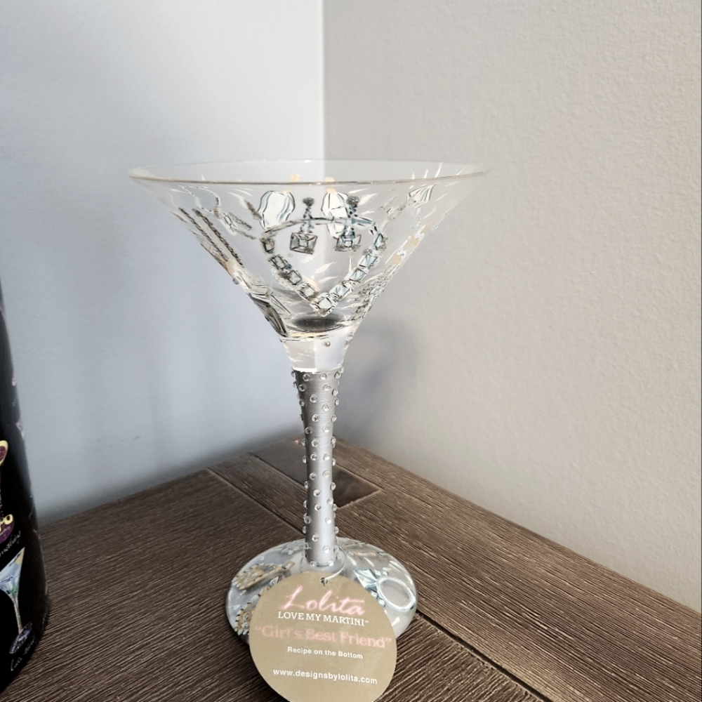 Lolita Martini Glass with Silver Accents